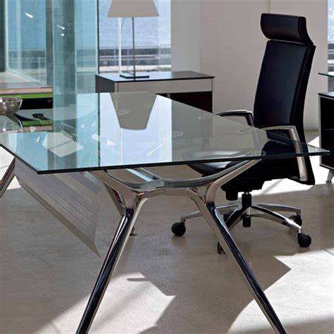 Executive Desks With Glass Top Office table design, Home office