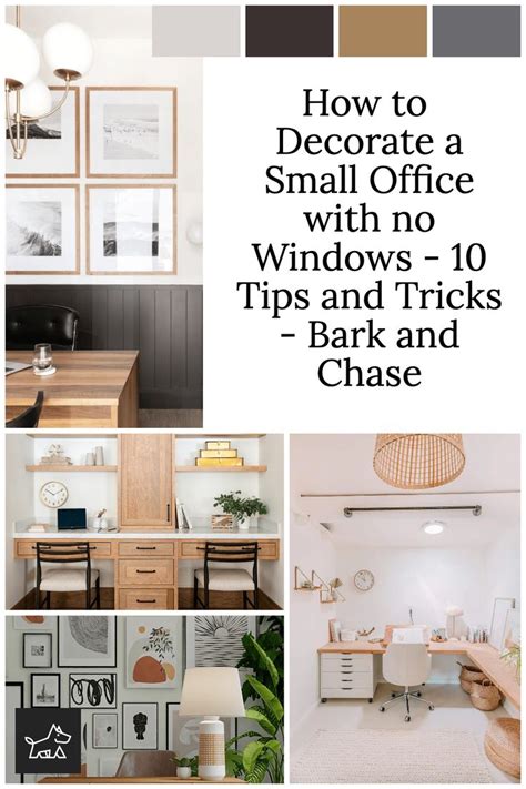 Brighten up a windowless office with statement wallpaper, lighting, and decor. Follow easy