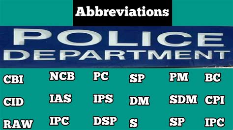 5 Officer Abbreviations