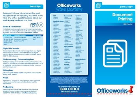 Officeworks Printing Sizes
