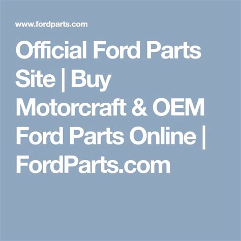 official ford parts site