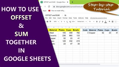 Google Sheets =DECALER (=OFFSET en anglais) NumeriBlog by Thierry