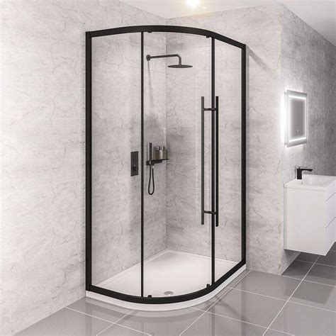 Offset Quadrant Shower Enclosures Black