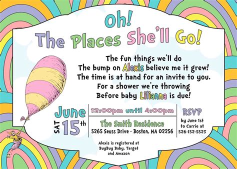 Printable Personalized Oh the Places He'll Go Baby Shower Etsy in 2020 Printable