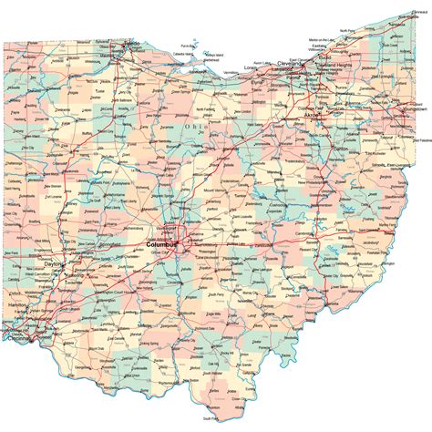 Ohio Highway Map With Counties