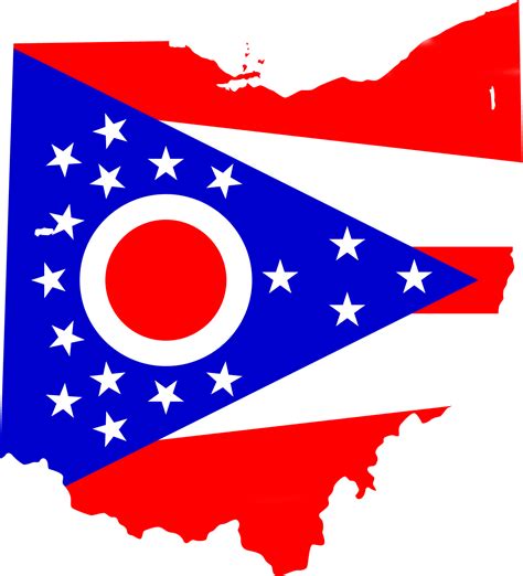 Ohio Map With Flag