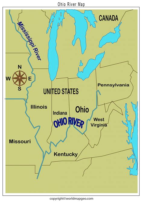 ohio river map usa bridges