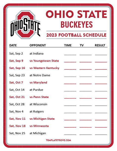 ohio state class schedule 2024