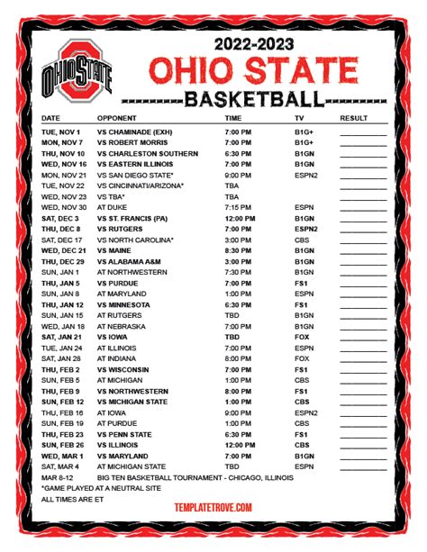 ohio state girls basketball schedule 2022-23