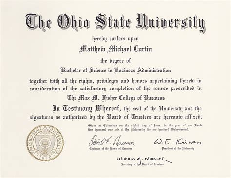 ohio state university business degree