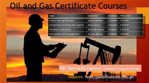 oil and gas certificate programs
