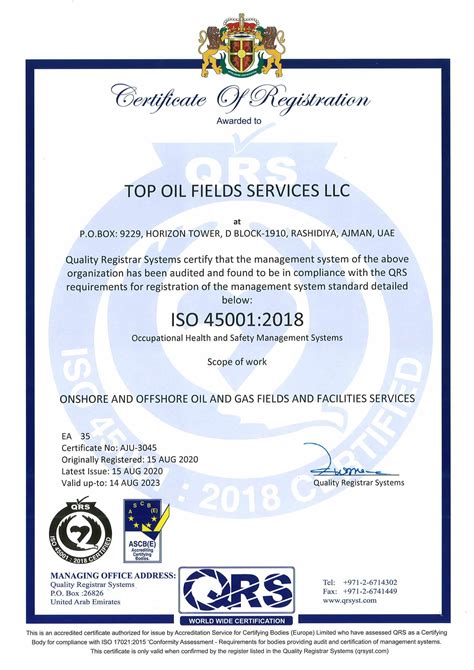 oil and gas certifications
