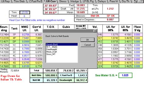 Oil Tanker Calculation