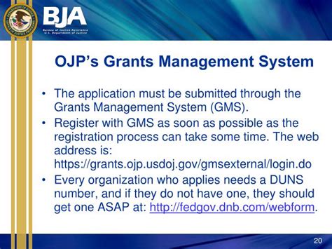 ojp grants management system gms