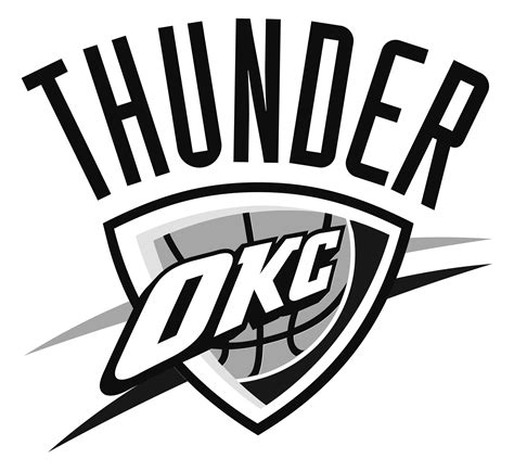 okc thunder logo black and white