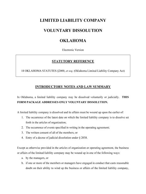Oklahoma Llc Act