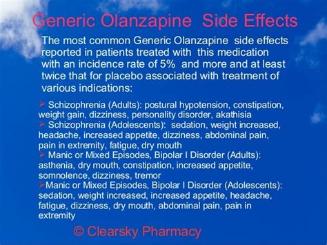 Olanzapine Side Effects: What You Need to Know Today