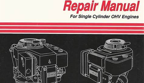 Old Briggs And Stratton Engine Manuals Repair Manual