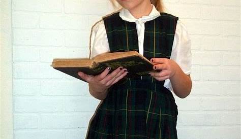 Style for Every Story. Schoolgirl in Classy Retro Uniform. Vintage Kid