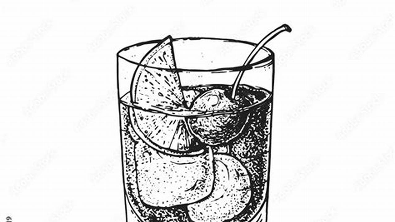 Unveil the Charm of Old Fashioned Drinks: Timeless SVG Clipart in Black and White
