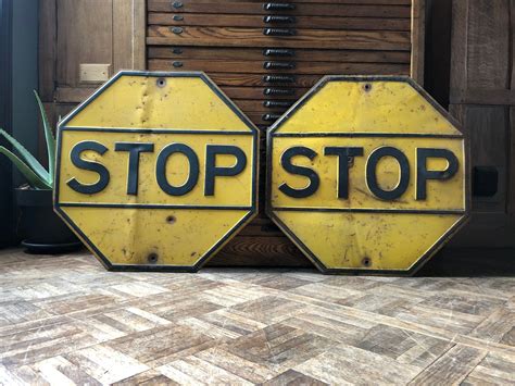 Antique Stop sign Yellow Old Style Stop Sign Antiques, Stop sign