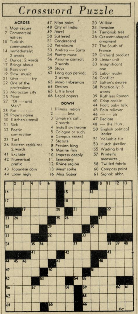 old crosswords