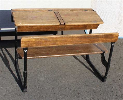 Old Double School Desk