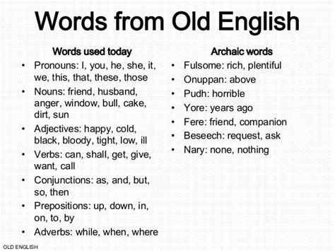 old english for me