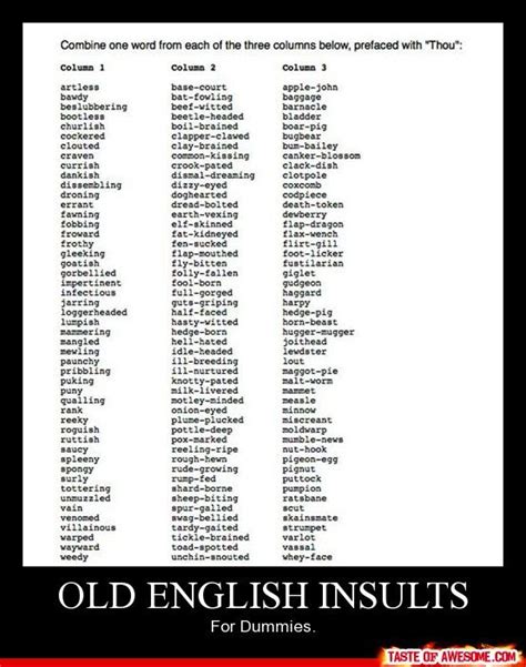 old english words for insults