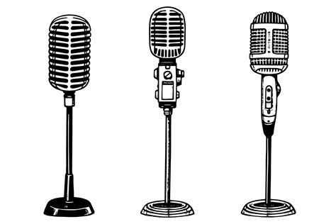 Vintage Vibe: Captivate Your Audience with a Charming Old-Fashioned Microphone Drawing
