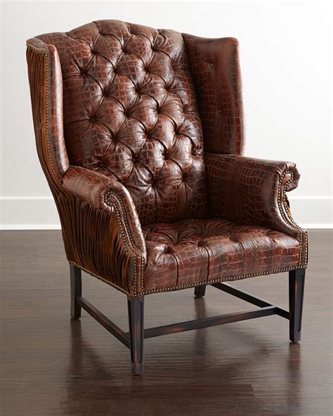 old hickory tannery tufted leather chair ottoman