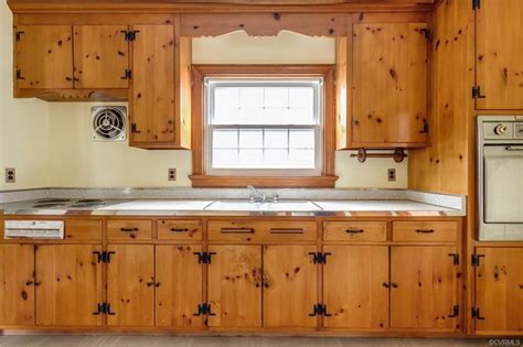 old knotty pine cabinets