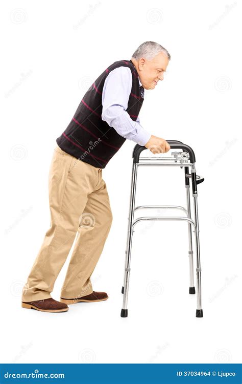 old man using a walker gif