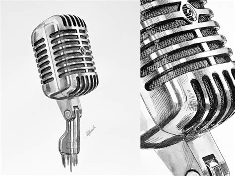 Old Microphone Drawing