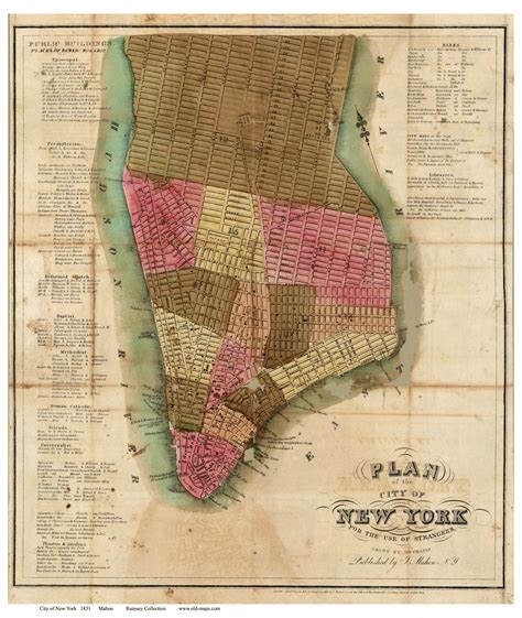 Historical Map of New York in 1789