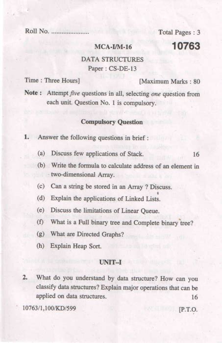 old question paper kuk