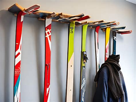 Old Ski Coat Rack