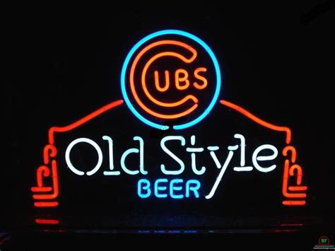 old style beer chicago cubs neon sign