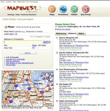 old version of mapquest