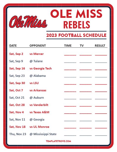 Ole Miss Calendar Fall 2024