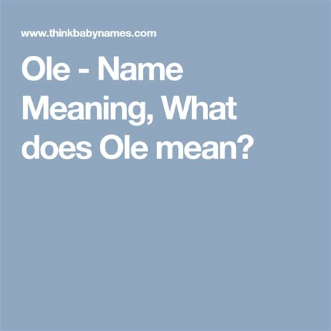 ole meaning in english