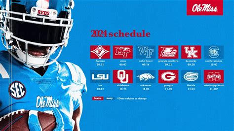 ole miss fall schedule