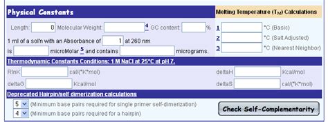 Oligo Calculator Biotools