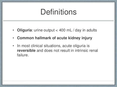 oliguria definition