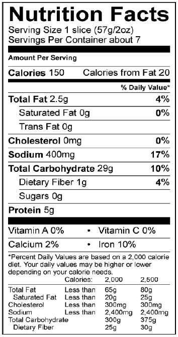 Olive Bread Calories