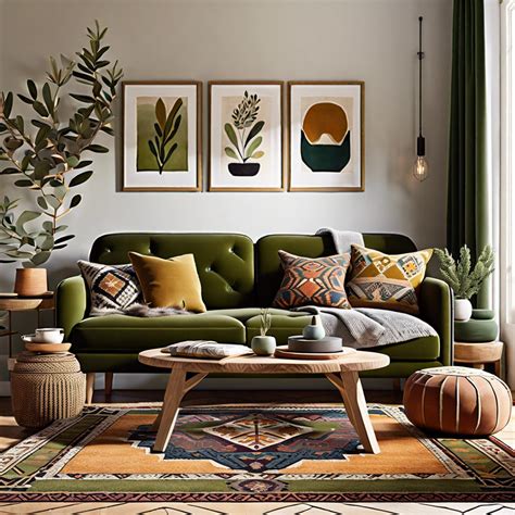 Olive Coloured Sofa