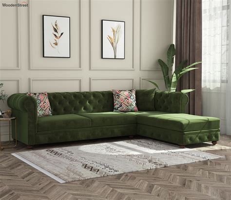 Olive Green Corner Sofa
