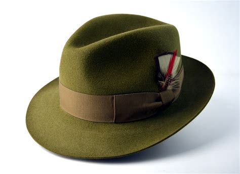 Olive Green Fedora Hat