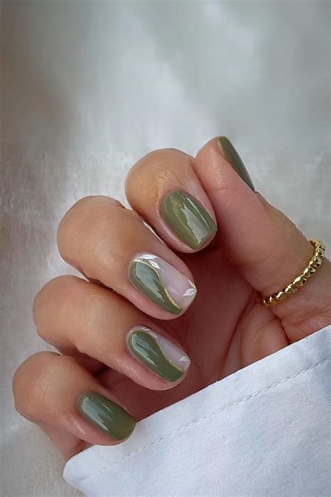 Olive Green Nails