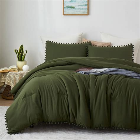 Olive Green Queen Comforter Set